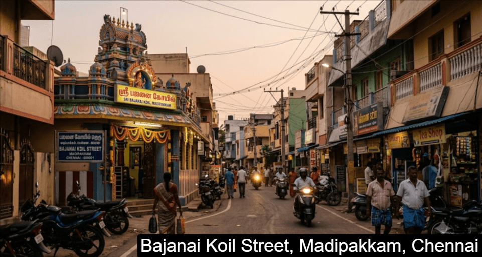 Bajanai Koil Street, Madipakkam, Chennai